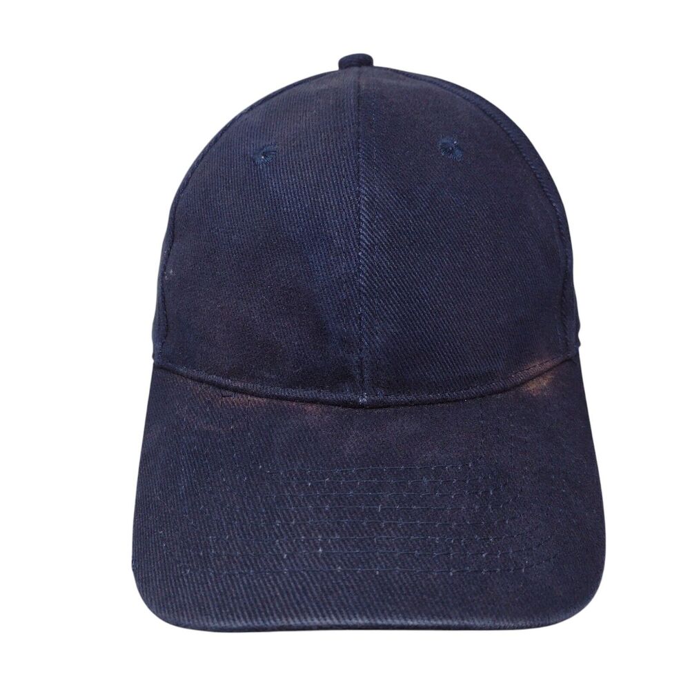 Basic Editions Slideback Hat Blue OSFM Adjustable Solid Blank 6 Panel